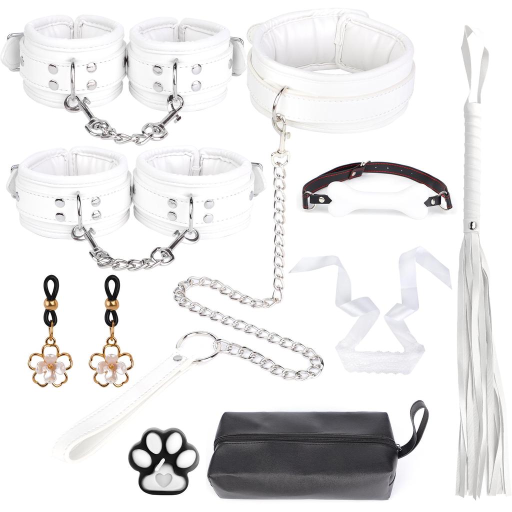 Cel mai bine vândut set BDSM din 9 piese: Burete, Bici, Guler, Căluș și multe altele pentru cupluri