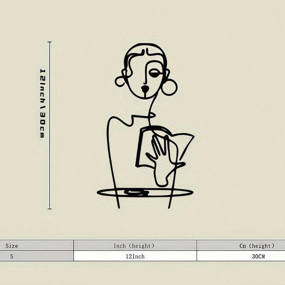 Metal Wall Art Female Silhouette Minimalist Line Art Body Positive Decor Home Office Sculpture