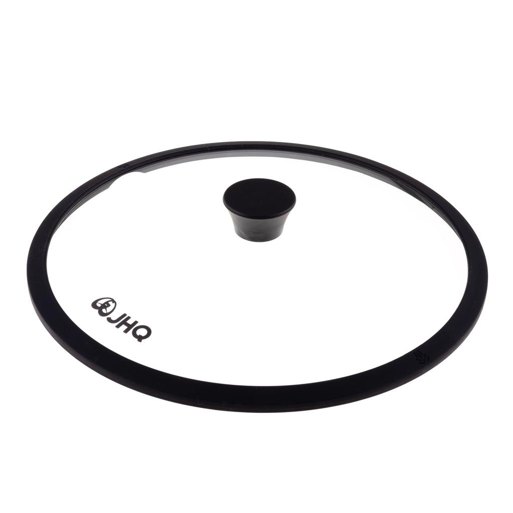 JHQ Authentic Genuine Glass Dome Transparent Grill Pan Lid for Outdoor Camping and BBQs Multi-Griddle Lid, Lid, Heat-Resistant, Lightweight, (33cm)