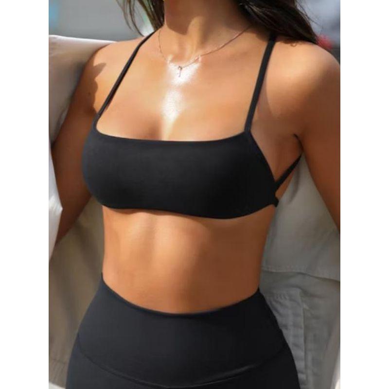 Summer 2025 New Arrival American Sports Vest with Chest Pad Sexy Open Back Yoga Clothes Sleeveless Inner Match Tops