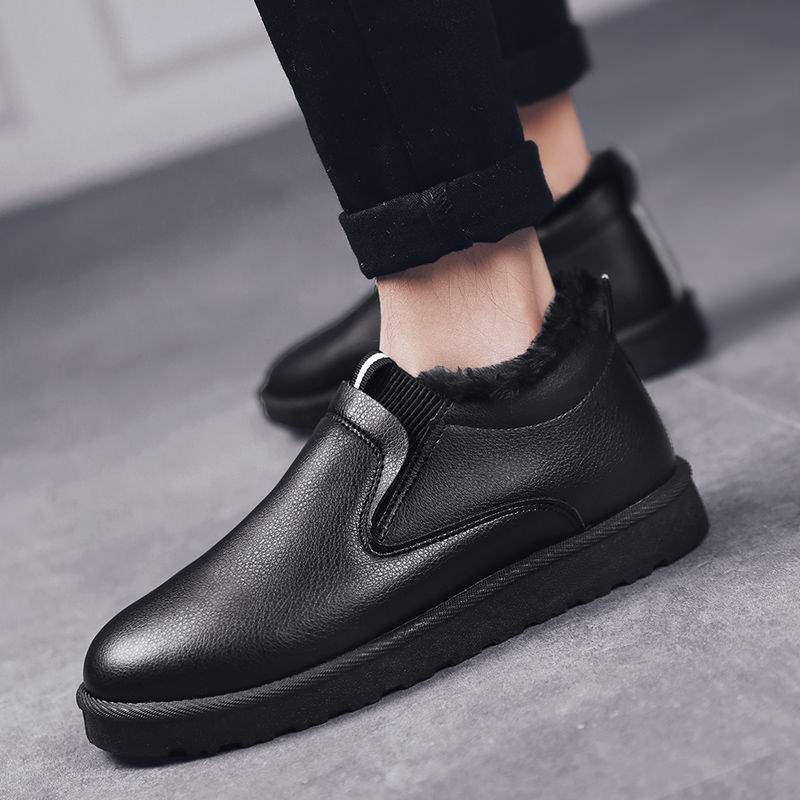 Winter Velvet Warm Thickened Non-slip Cotton Shoes Men's Shoes Korean Version One-pedal Lazy Shoes Snow Boots Cotton Boots Casual Shoes