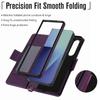 Crossbody Wallet Case for Samsung Galaxy Z Fold 7 6 5 4 3 RFID Blocking Zipper Flip Cover Card Holder Kickstand Purse