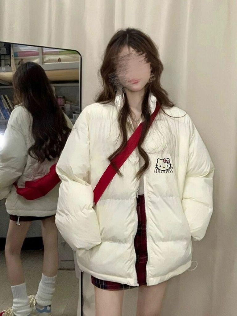 2025 Winter Korean Style Women's Padded Stand-up Collar Jacket - Trendy, Cozy, Thickened Cotton.