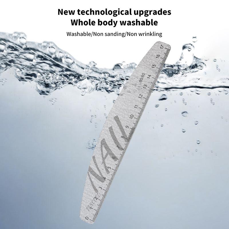 1Pcs Nail File With Ruler 80/100/150/180/240/320 Grit Sandpaper Disposable Cuticle Remover Buffers Manicure Tool