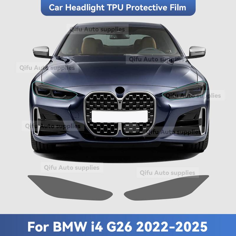 For BMW I4 G26 -2025 TPU Headlight Anti-Scratch Smoke Black Transparent Modification Color Changing Protective Film