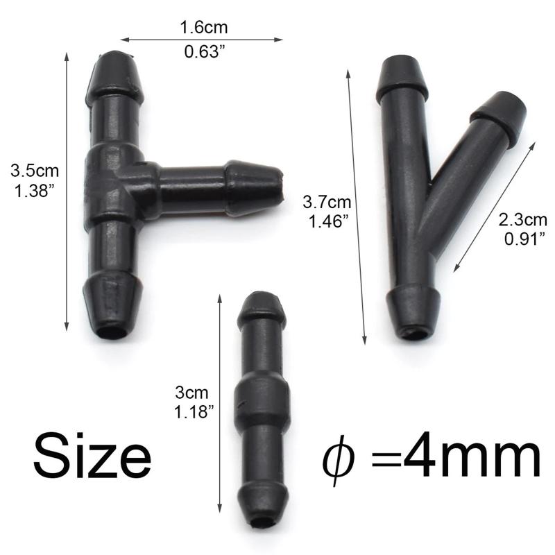 30Pcs T/Y/I 3 Types Car Windshield Washer Nozzles Hose Water Tube Connector Wiper Spray Pipe Joint Windscreen Wipers Accessories