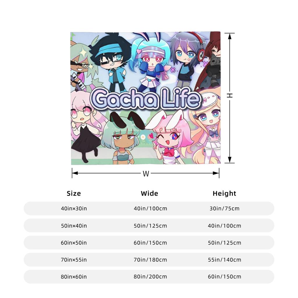 Gacha Life Club Girls Dolls Blanket Flannel Printed Game Anime Breathable Lightweight Throw Blankets for Bedding