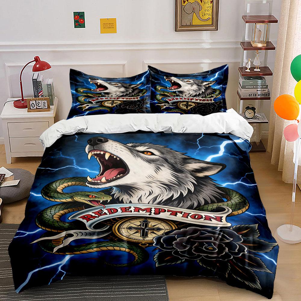 

Wolf, snake, compass, rose. Bedding sets Duvet cover sets Duvet covers Pillowcases(1 * Duvet Cover 2 * Pillowcases, without duvet insert) 135x200cm