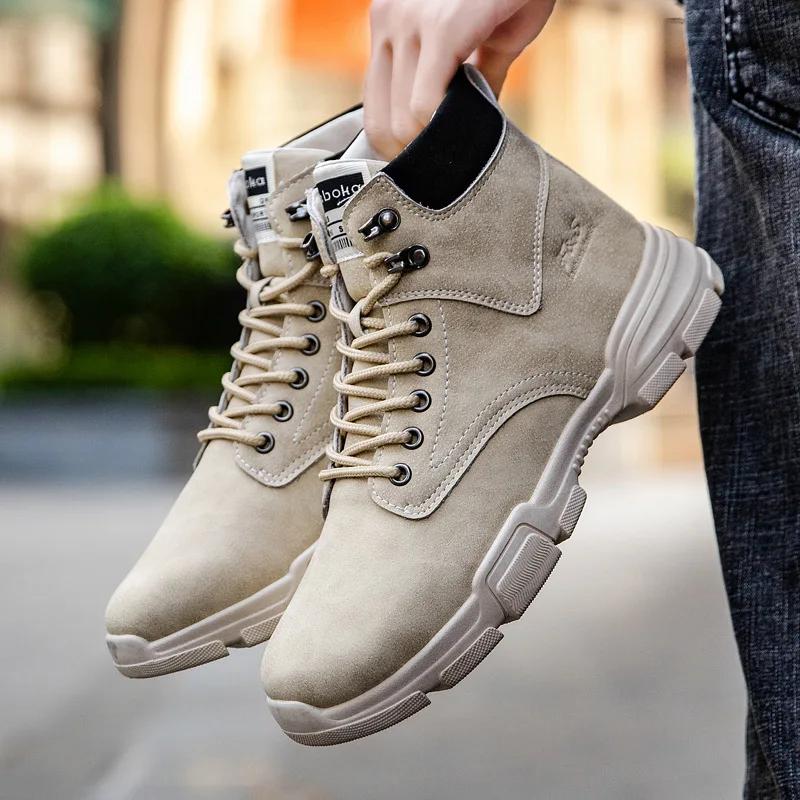 Men's New Autumn Men's Boots Fashion Breathable Waterproof Non-slip Men's Boots Trend High-top Boots with Retro Fashion Shoes