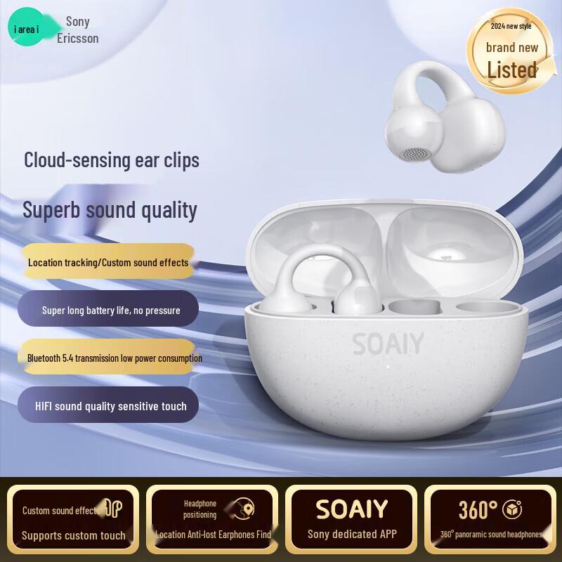 Soaiy JS20 Open-Ear Clip Bluetooth Headset