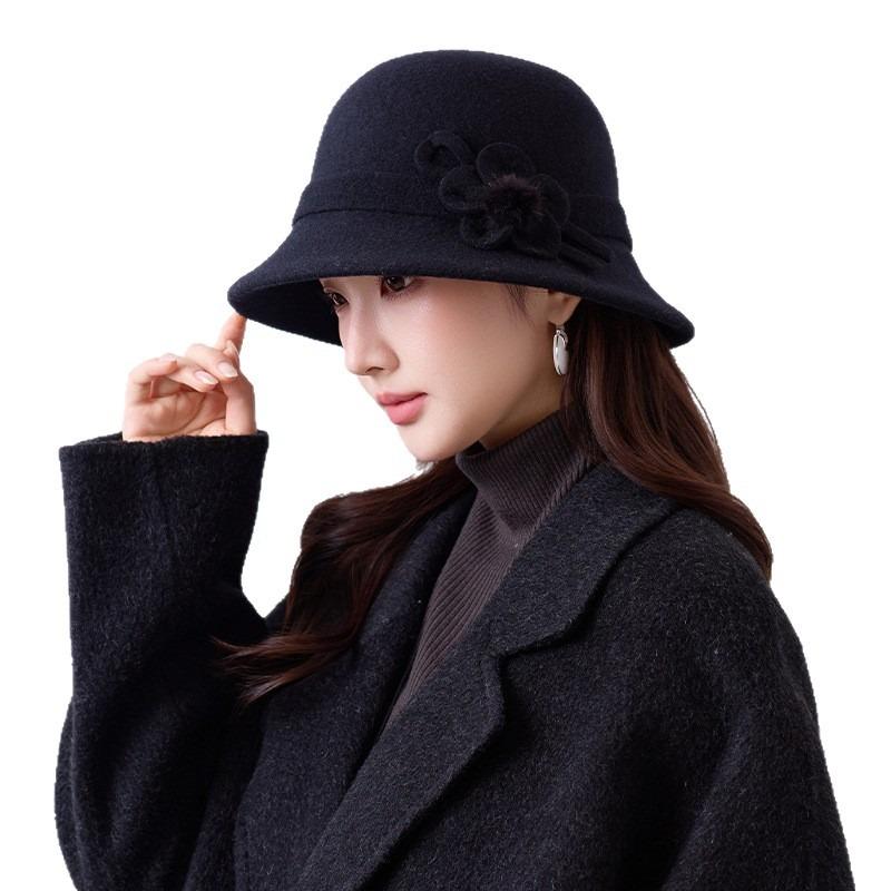 Women S Large Head Size Winter Autumn Warm Wool Blend Bucket Hat