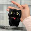 Cute Black Cat Keychain Plush Cat Doll Pendant Christmas Halloween Party Gifts Couple Bag Charm Backpack Hanging Ornaments