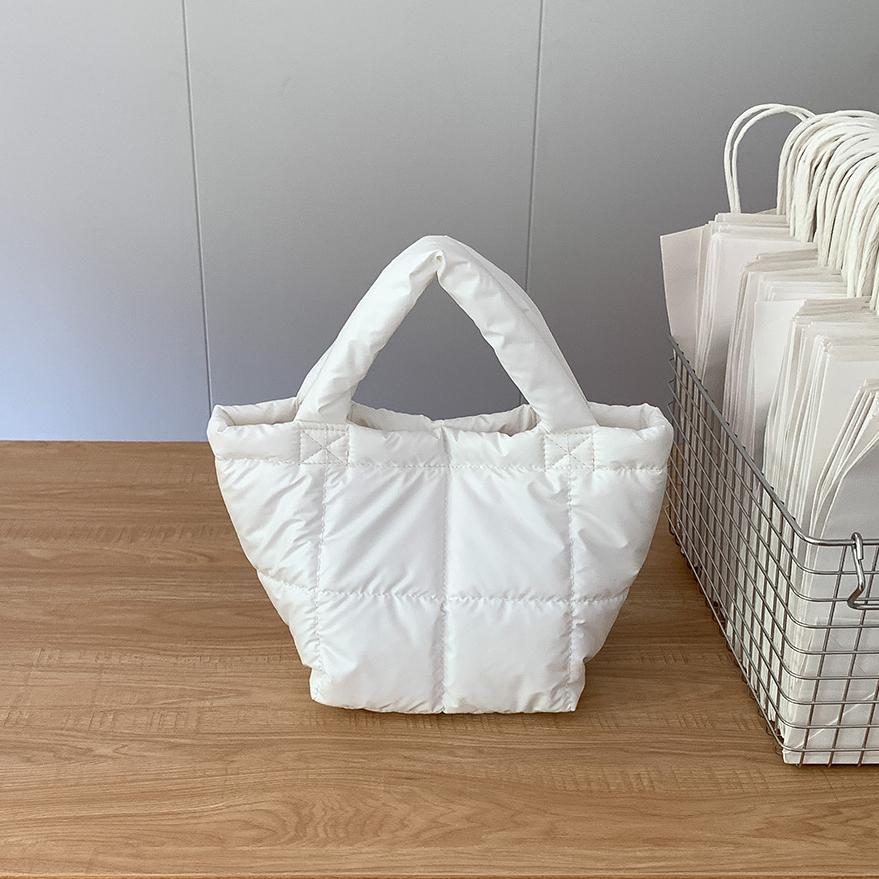 Herbst und Winter Neue Tasche für Damen Pendler Handtasche PU Weiches Leder Tragetasche für Damen Große Kapazität Baumwollkleidung Wolkentasche