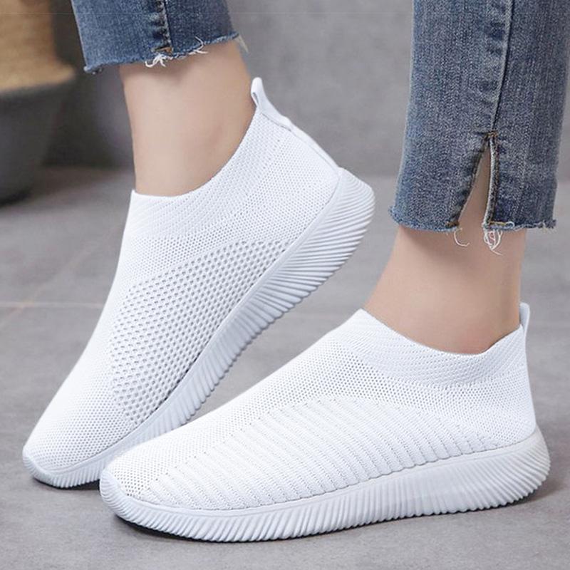 Women's Sneaker Soft Mesh White Shoes For Woman Sneakers Hot Women Sports Shoes Casual Zapatillas Mujer Flat Baskets Femmes