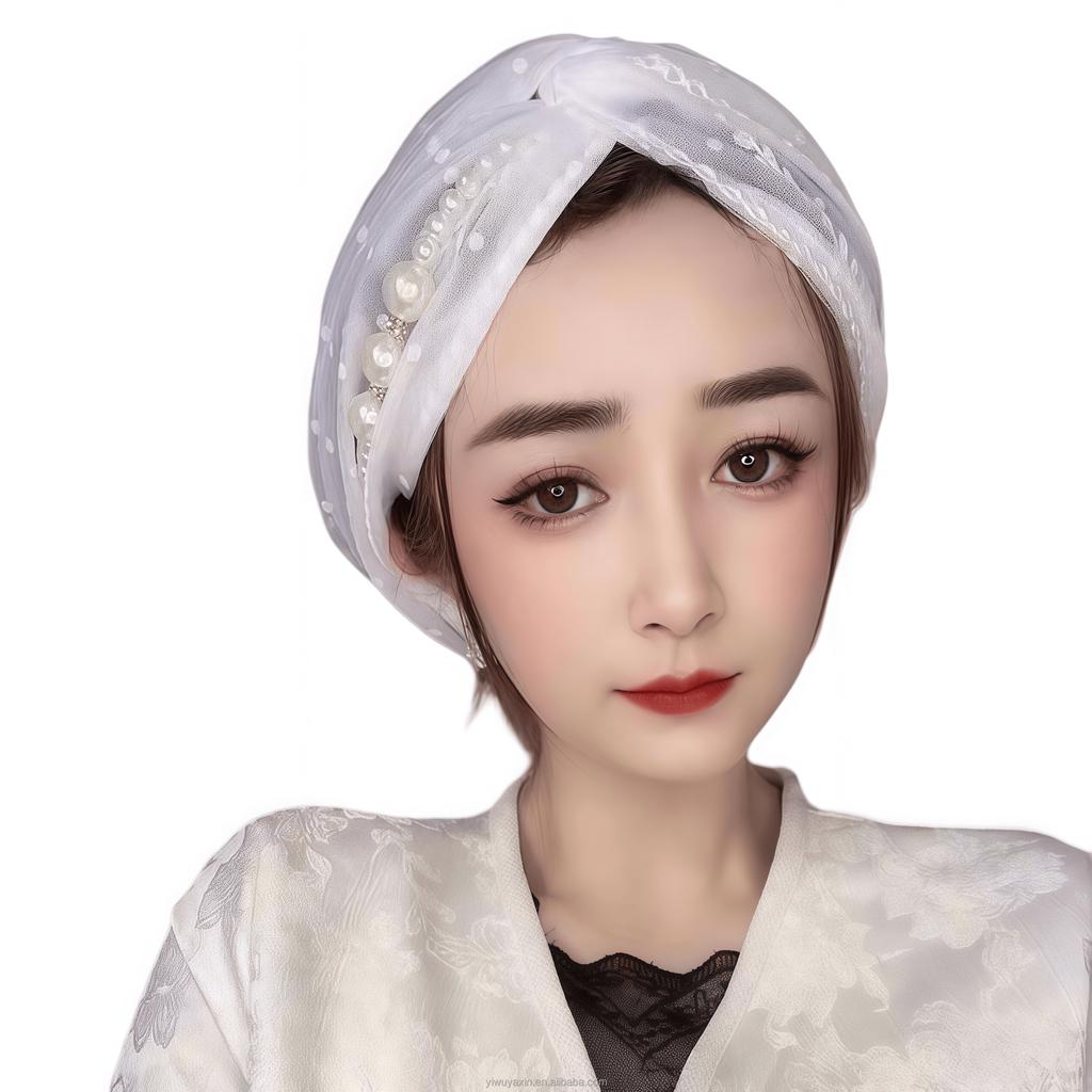 YASEEN Fashion Muslim Lace Eco-Friendly Breathable Four Seasons Hair Accessories Women Caps Turban Hat