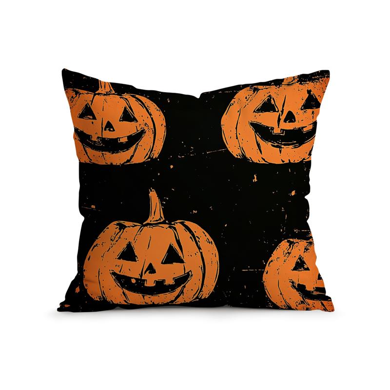 Halloween Pumpkin Lamp Pillowcase Printed Polyester 45x45cm Throw Pillowcover Decorative Sofa Cushion Pillowslip Home Decor