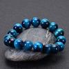 Blue Tiger's Eye Stone Men's Bracelet - Single Strand Cat's Eye Natural Hawk's Eye Stone.