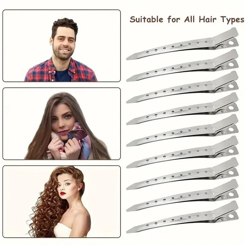 Metal Alligator Duckbill Hair Clips with Holes for Sectioning Styling - Professional Salon Hairdressing Clips for Women