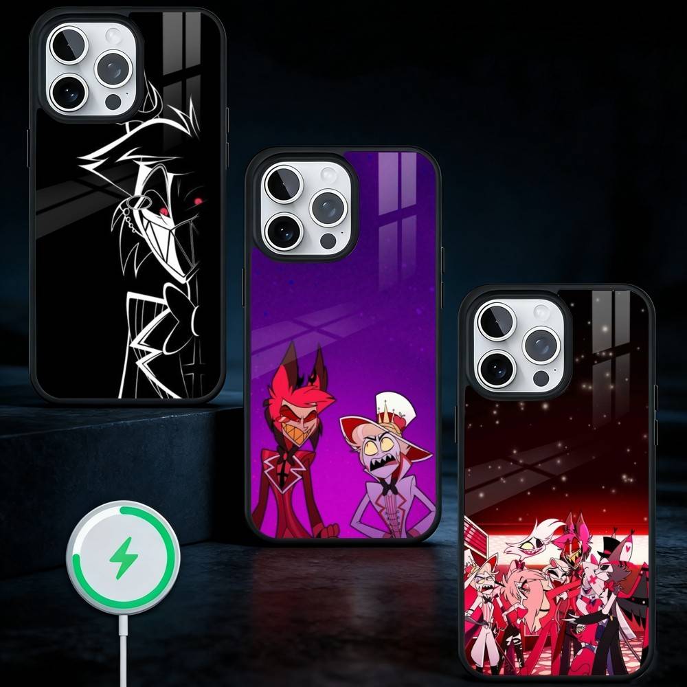 H-Hazbin Hotel Phone Case For iPhone17,16,15,14,13 Plus,Pro Max Magnetic For Magsafe Wireless Charging