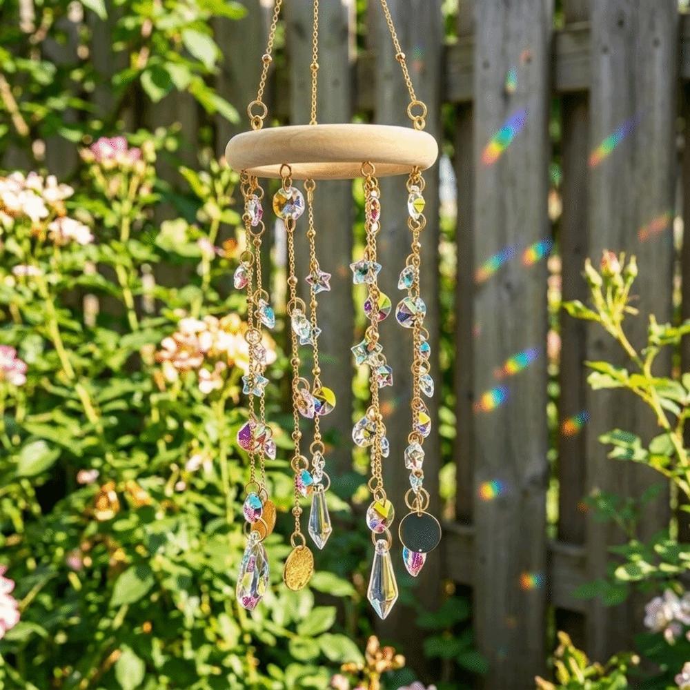 Exquisite Crystal Sun Catcher Hanging Window Hanging Decor Wind Chime Outdoor Balcony