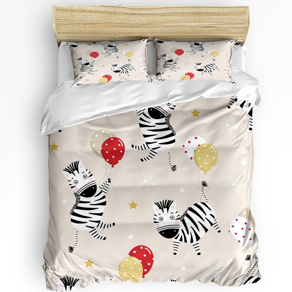 Nordic Zebra Animal White Duvet Cover with Pillow Case Custom 3pcs Bedding Set Quilt Cover Double Bed Home Textile
