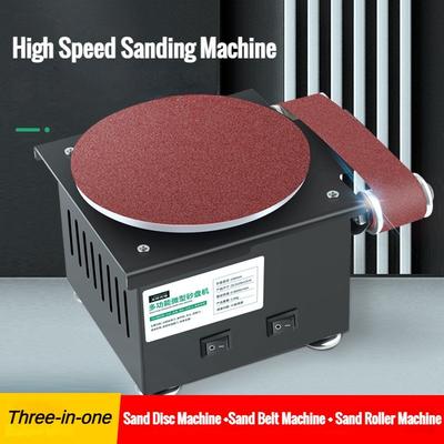 3-In-1 Small Electric Sanding Machine Household DIY High Speed Orbital Sander Portable Desktop Sharpening Tool