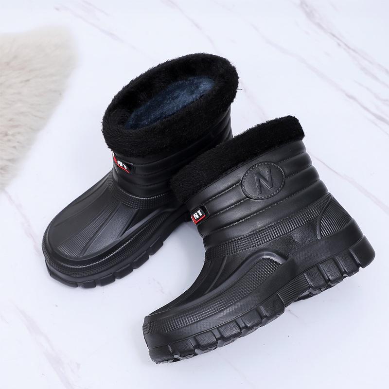 High-Top Waterproof Winter Boots with Thickened Insulation and Non-Slip Sole