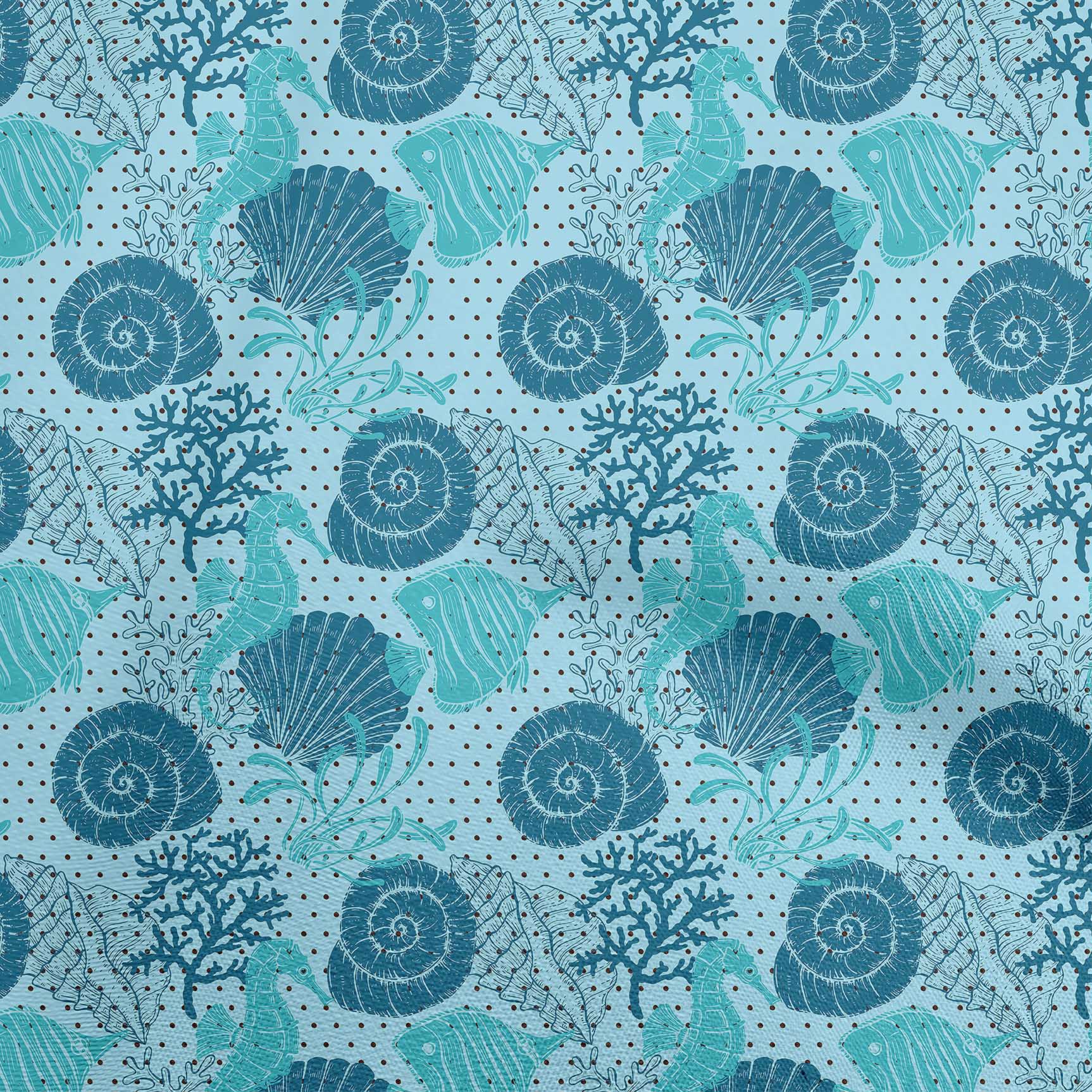 

OneOone Cotton Flex Green Fabric Ocean Underwater Life Швейні матеріали Тканина з принтом у дворі 40 дюймів 42 Inch Wide - Viscose Chiffon бірюзовий колір синій