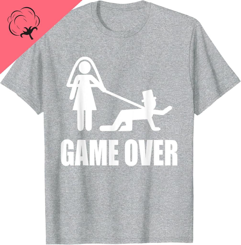 New Style Pure Cotton Unisex Women Tshirt Funny Getting Married Game Over Wedding Gag Team Groom TShirts
