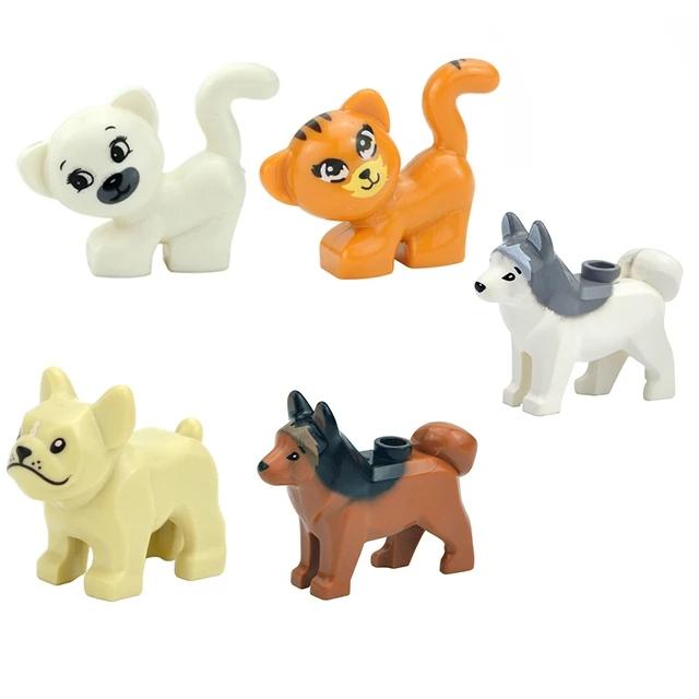 MOC Animals Building Blocks Flamingo Swan Otter Cat Dog Pug Chick Duck Eagle Sheep Owl Rabbit DIY Model Brick Toys for Children