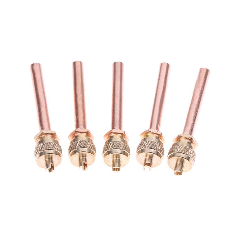 5 Piezas Válvulas de Acceso de Refrigeración para Aire Acondicionado Tubo OD de 6 mm Llenado Par 20 cc Pieza de Repuesto Núcleo de Vástago Piezas de Llenado