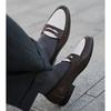 Mens Slip-On Loafer Shoes With Thick Sole Heightening Comfortable Breathable Casual Derby Style