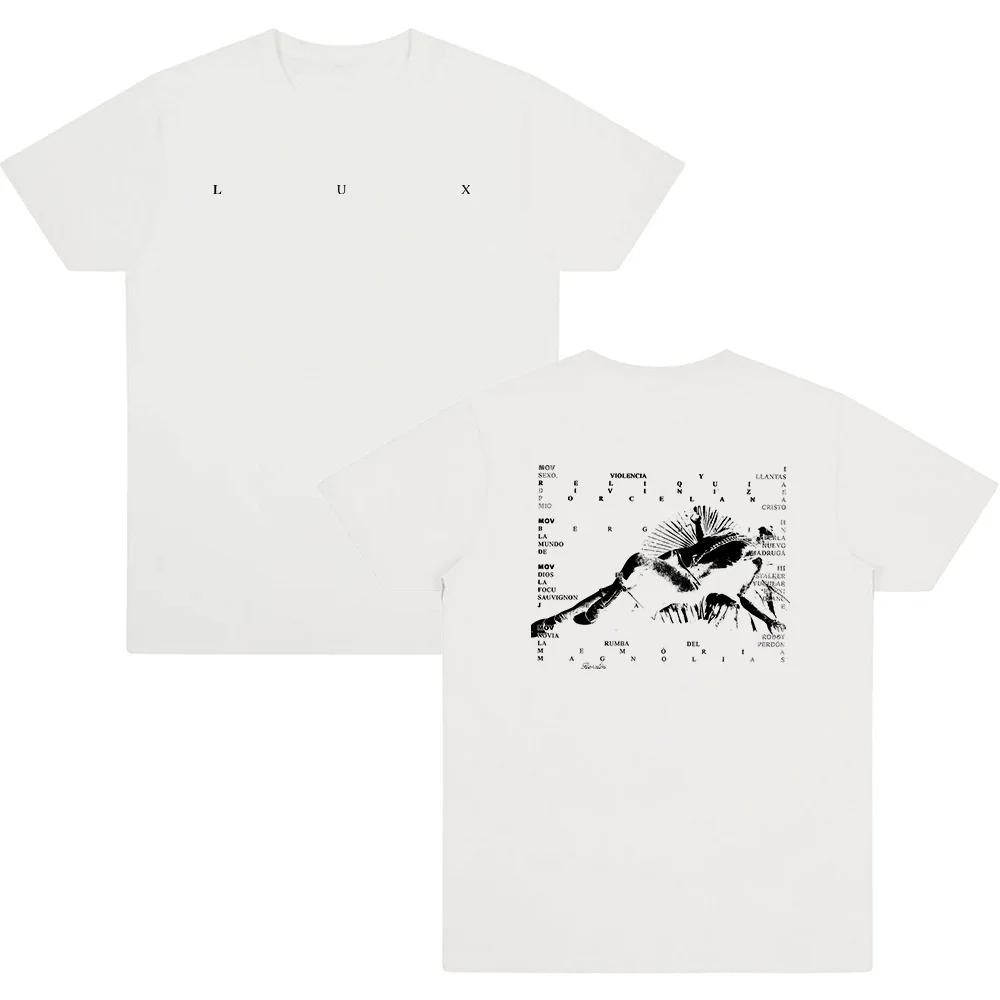 Rosalía LUX Logo T-Shirt Rosalia Berghain Neues Album T-Shirts Herren Damen Mode Retro Oberteil Große Größen Streetwear Baumwoll-Oberteil Hip Hop S
