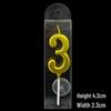 50 Gold Number Candle Cake Toppers, Individually Boxed for Kids' First Birthday