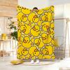 Cute Cartoon Ducks Throw Lightweight 240G Flannel Blanket Soft Skin-Friendly For Summer Cooling