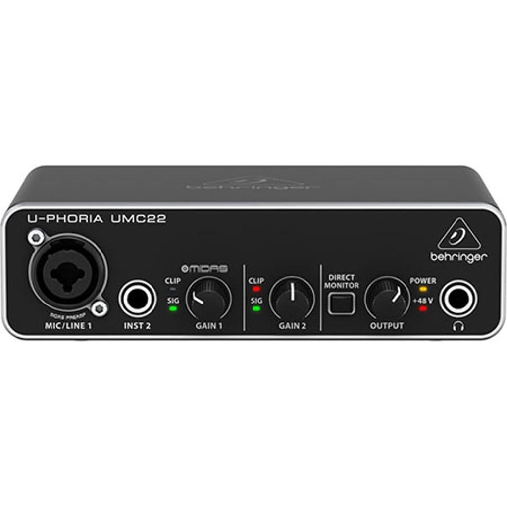 BEHRINGER UMC22 USB Audio Interface with Built-in Microphone Preamp