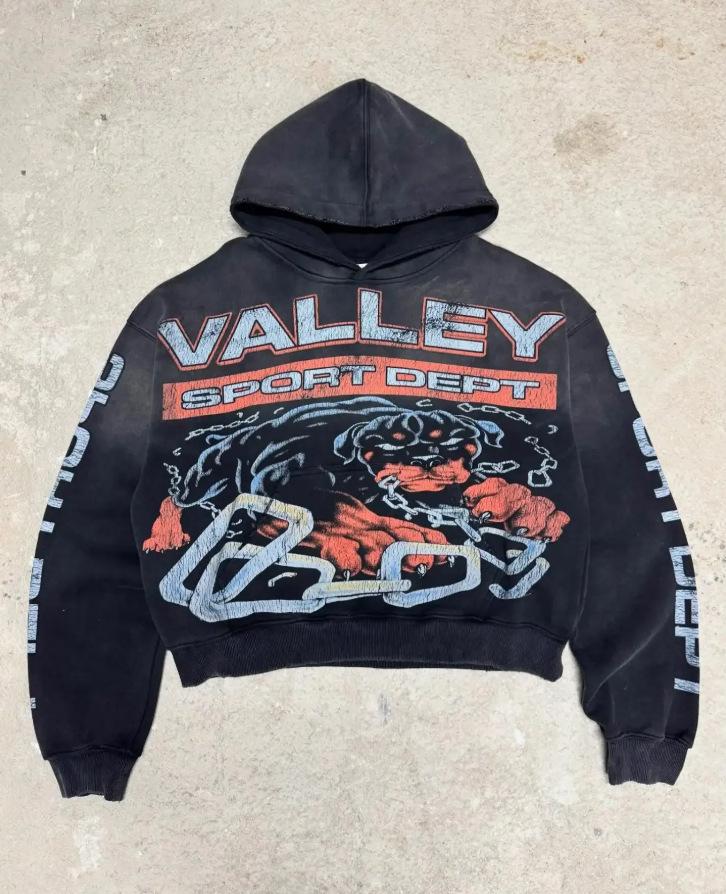 Popular Goth Retro Dark Style Trend Harajuku Anime Letter 3d Printing Hooded Sweater Men
