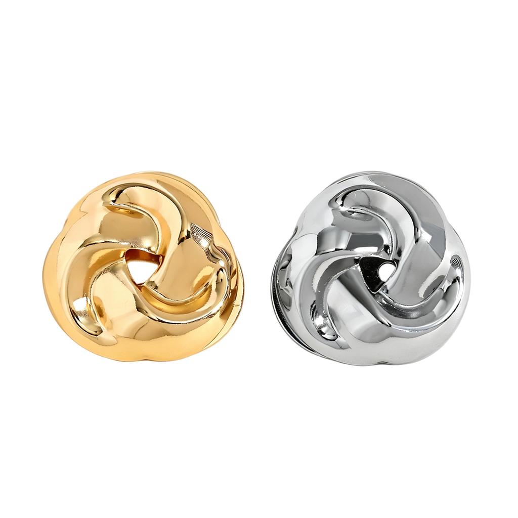 Simple Atmospheric Twisted Metal Brooch, Light Luxury Minimalist Gold Tone Fashion Jewelry