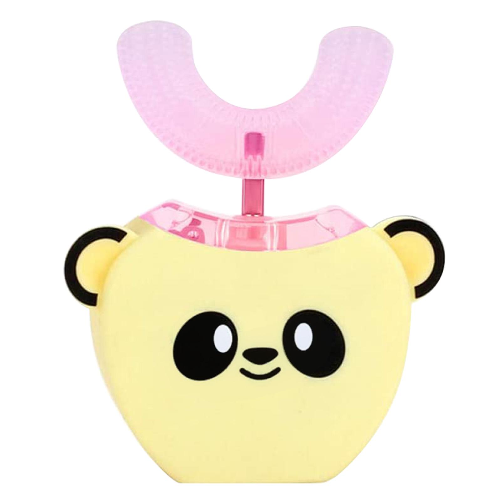 

Дитяча електрична зубна щітка U-подібна форма 360 градусів Oral Cleaner з автоматичним розумним таймером Cold Light жовтий