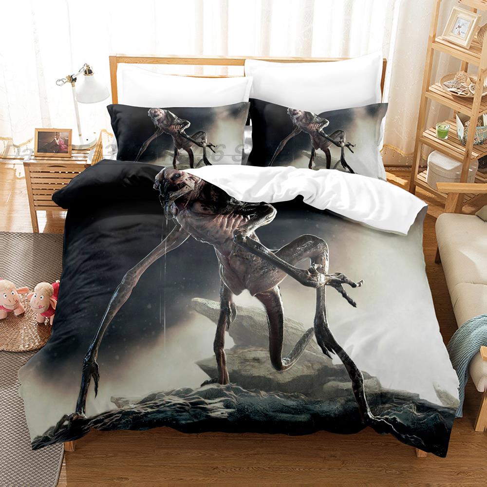 Alien Bedding Set Single Twin Full Queen King Size Bed Set Aldult Kid Bedroom Duvetcover Sets 3D Xenomorph Bed Sheet Set