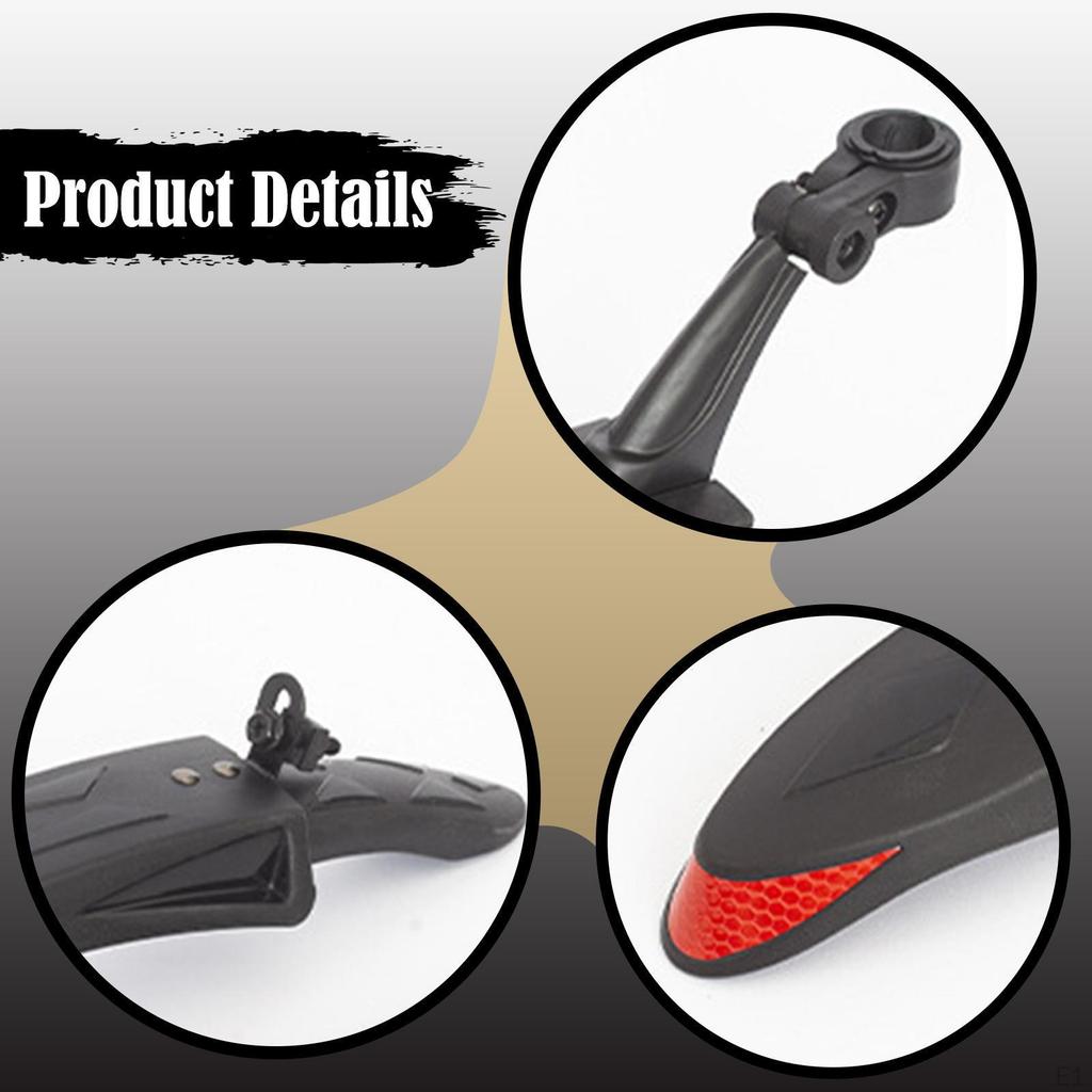Bike Mudguard Set, Bicycle Mudguards, Front And Rear Wheel, Adjustable Guards, Made of Robust PP for