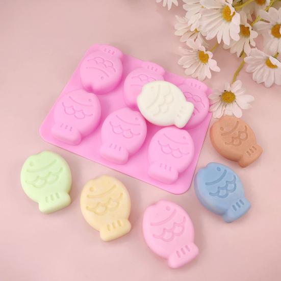 Cartoon Fish Shape Silicone Mold Cake Chocolate Tray for Fondant Mousse Soap Candle Reusable Flexible Baking Mold