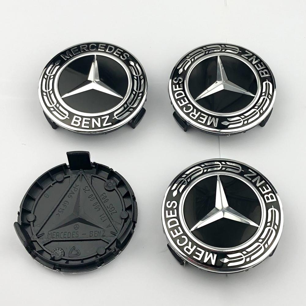 Hot For Mercedes Benz 4pcs 75MM Car Wheel Center Hub Caps Covers A B C S Class AMG GLA CLA GLC W176 W221 W204 W205 Accessories