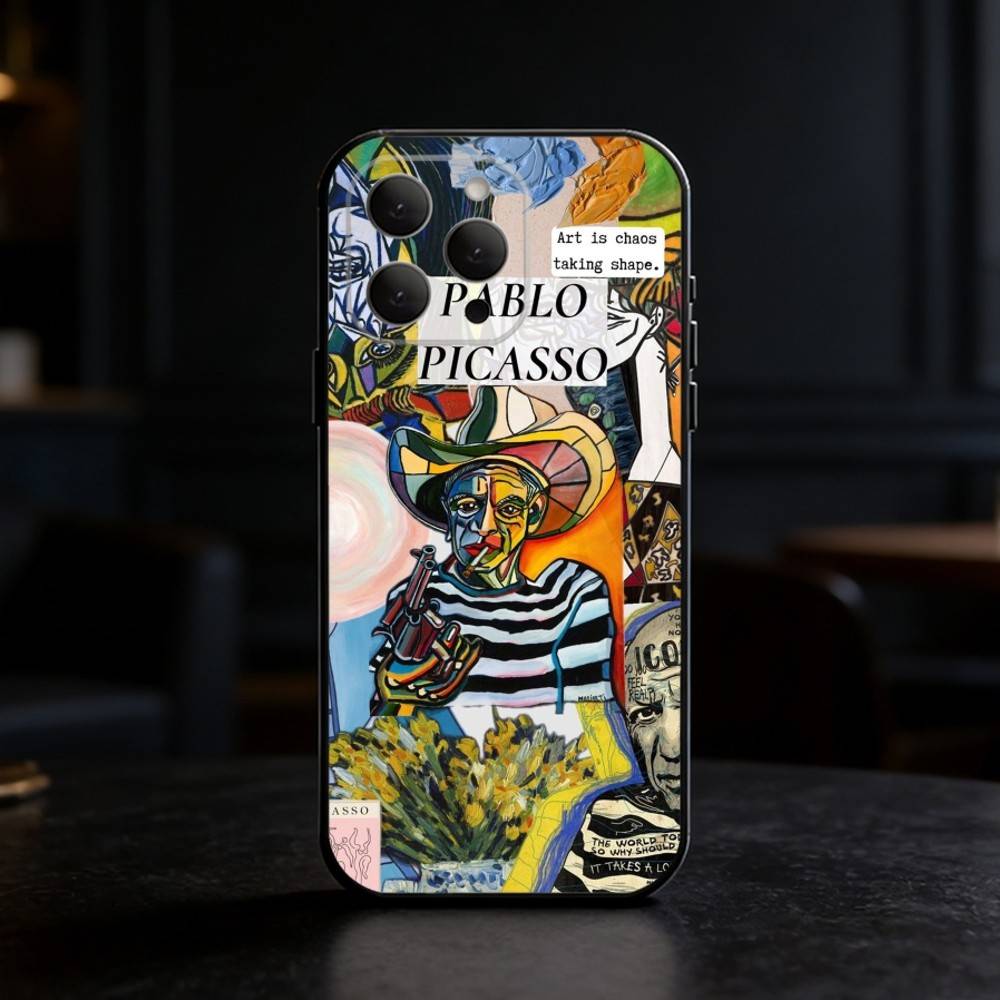 

Picasso Abstract Art Painting Phone Case For iPhone 17,16,15,14,13,12,11 Plus,Pro,Max,Mini Silicone black Soft Cover iPhone16pro