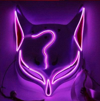 Fox Half Mask Neon Illuminating Festival Summer Festival Party Party Goods Photography Mask COSPLAY Cosplay Halloween Festival Mask Masquerade