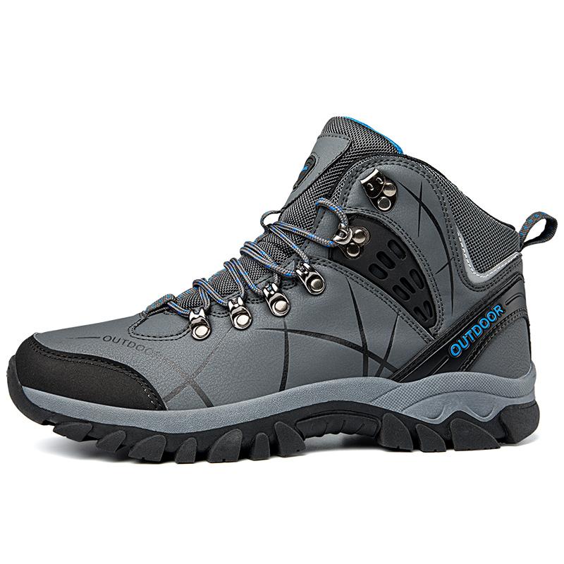 

Mens Winter Snow Boots Leather Hiking Boots Super Warm Outdoor Trekking shoes Mountain Sneakers Work Travel Sales 39 темно-серого