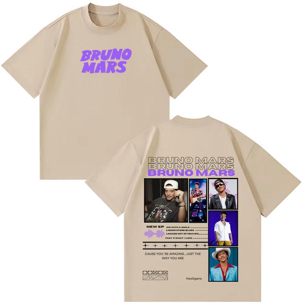 Rapper Bruno Mars Album 2026 Tour Print Tshirt Man Woman Fashion Clothing Tshirt Short Sleeve Cotton Casual Aesthetics Top