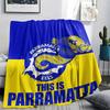 Parramatta Eels pattern Flannel Blanket, High quality Comfortable for All Seasons, Home Decor, Warmth and Comfort, Perfect for Gifts.
