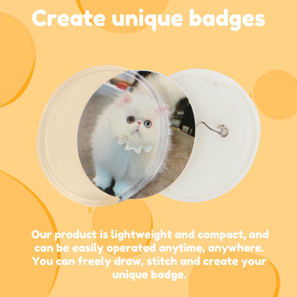 Máquina de Fazer Crachás 48 peças 55mm DIY Máquina de Prensa para Fazer Pins Kit Perfurador de Crachás Máquina de Prensa para Pins Presentes Artesanais para Crianças