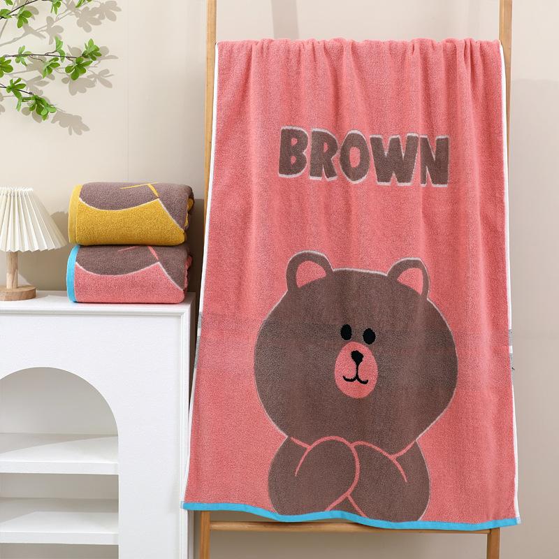 

Бавовняний рушник для ванни класу А з мультфільмів, жакардовий, збільшений, для дорослих, абсорбуючий, для дітей, потовщений, швидковисихаючий, бавовняний рушник класу А, великий рушник для ванни 70*140cm